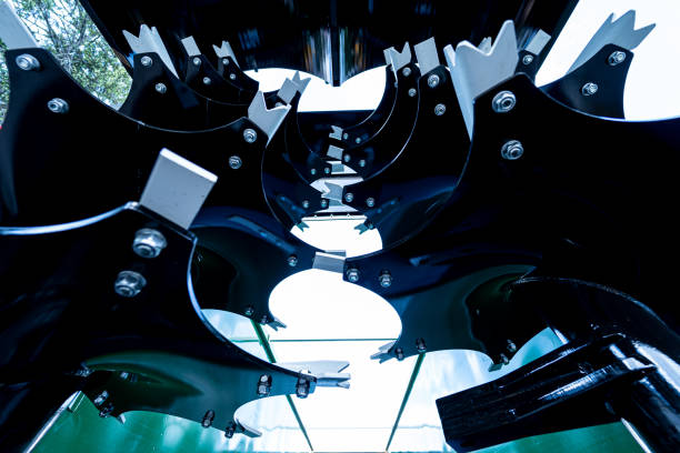 istock New modern agricultural machinery and equipment details 1328114862