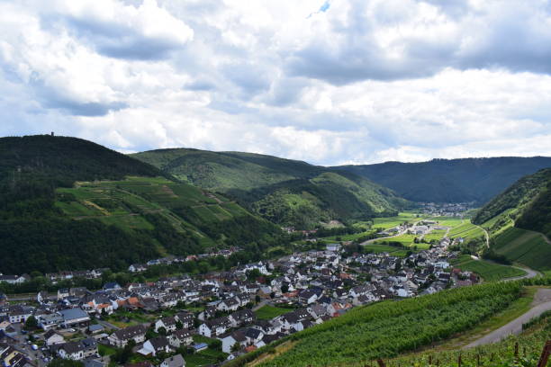 istock Dernau and Rech in Ahr valley with small low vinyards in between 1328116772