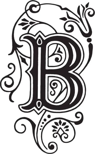 Vector illustration of B