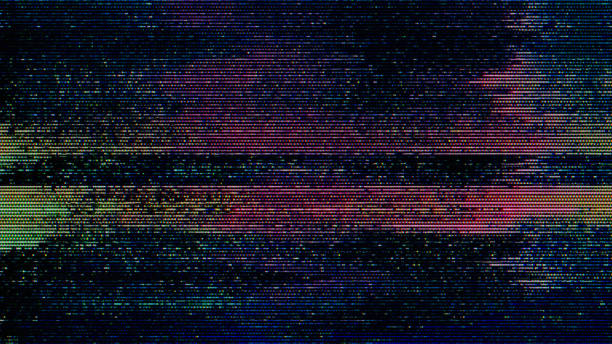 pacchetto vfx per televisori statici con rumore glitch. gli effetti video visivi spogliano lo sfondo, l'effetto glitch del rumore dello schermo tv. sfondo video, effetto di transizione per l'editing video - glitch tecnica fotografica foto e immagini stock