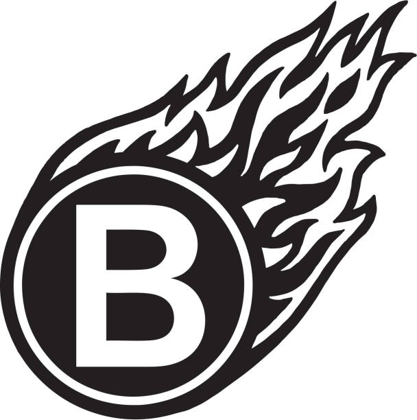 B B fire letter b stock illustrations