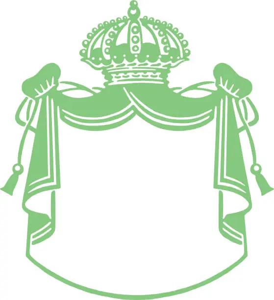 Vector illustration of Illustration of coat of arms with crown