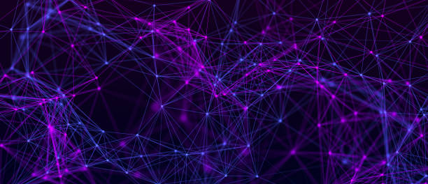 istock Background of networking concept. Abstract neural network. Futuristic cyber technology background. Mesh of data transfer. 3d rendering. 1328129525