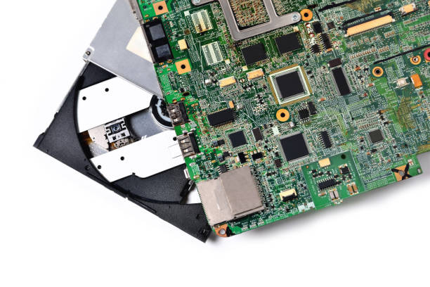 istock An old micro circuit for a laptop and CD rom , White background, isolated 1328131566