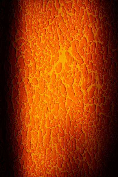 istock Orange textured wall with cracks and unusual curves 1328131615