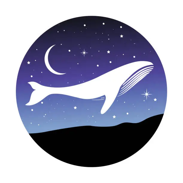 Vector illustration of whale