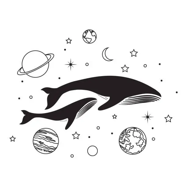 Vector illustration of whale