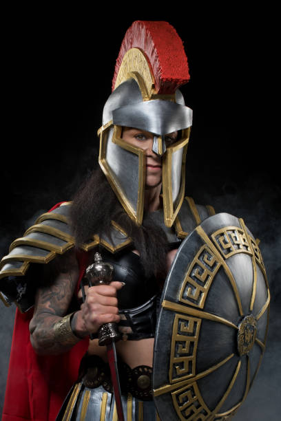 istock A senior female Warrior Gladiator holding a weapon 1328135202