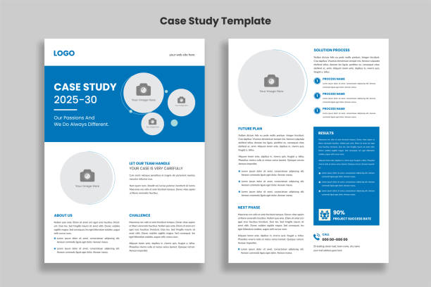 case study creative template, flyer template, double side flyer, brochure cover, poster template design - 電子通訊 幅插畫檔、美工圖案、卡通及圖標