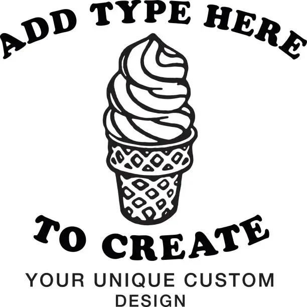 Vector illustration of Ice Cream Cone Design Format