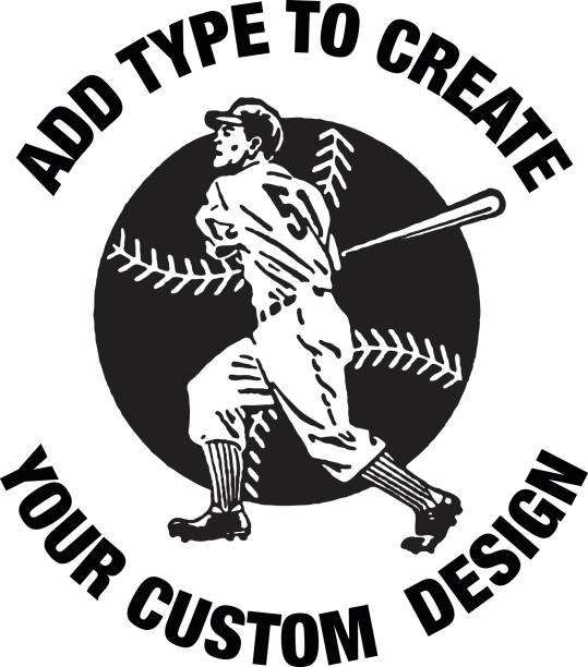 ilustrações, clipart, desenhos animados e ícones de formato de design de jogador de beisebol - baseball home run team ball