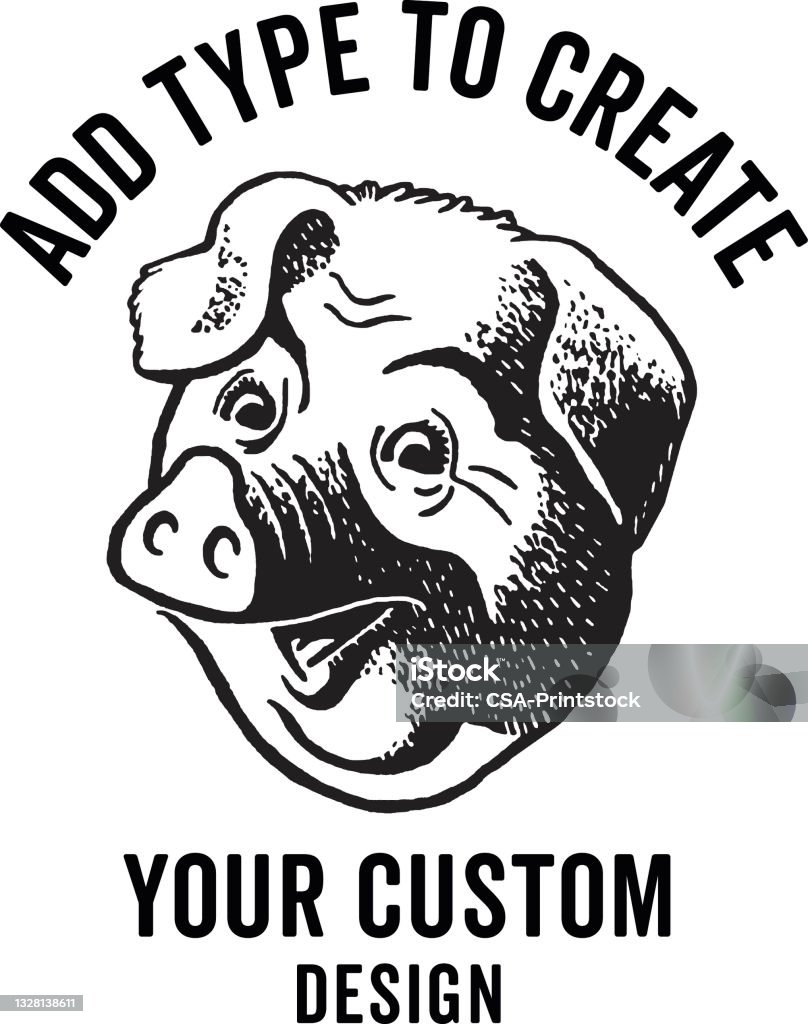 Pig Graphics Designs Pig Design Format Stock Illustration - Download Image Now - Pig, Pork ...