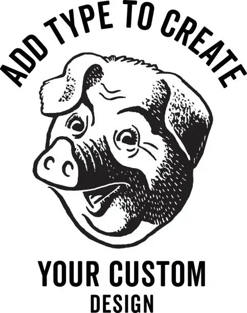 Vector illustration of Pig Design Format