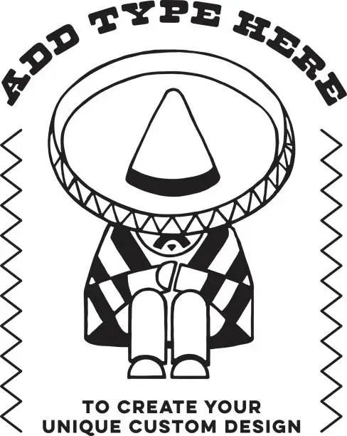 Vector illustration of Sombrero Man Resting Design Format