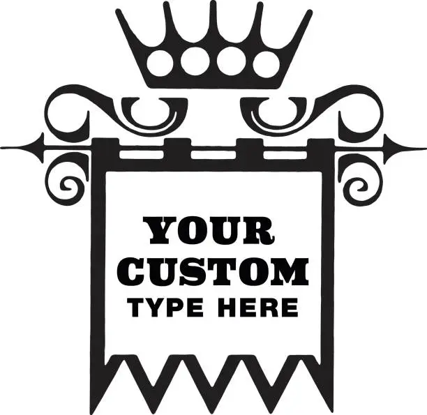 Vector illustration of Crown and Banner Design Format