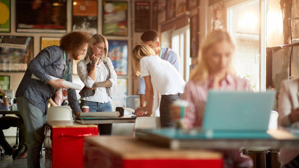 Group of young creative people at work in the office