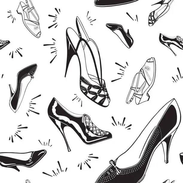 Vector illustration of Ladies Shoe Pattern