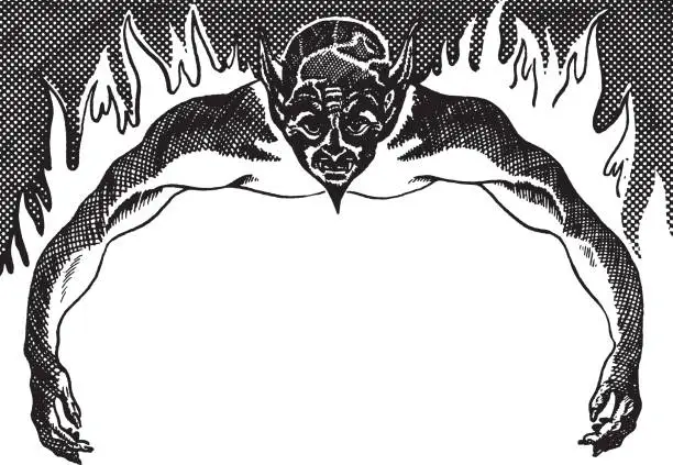 Vector illustration of Devil with Open Arms
