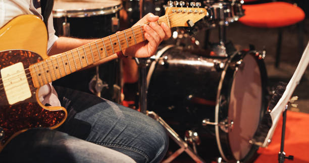 istock Band playing live concert:  jazz guitar player 1328151299