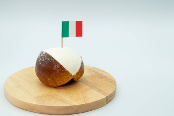 maritozzo, an italian sweet taken in a studio on a white background - baking traditional culture studio shot horizontal imagens e fotografias de stock