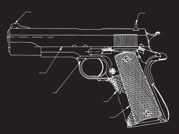 Vector illustration of Hand Gun