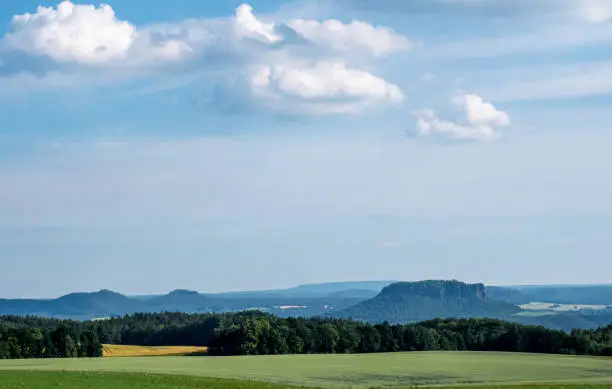 Panoramic view of Saxon Switzerland