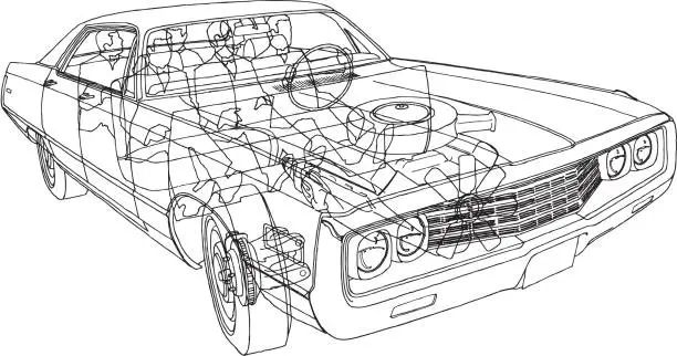 Vector illustration of Car Diagram