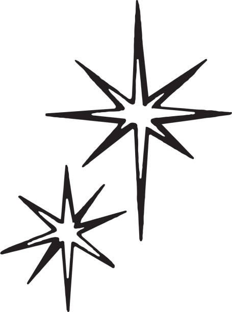 Big and Little Snowflake vector art illustration