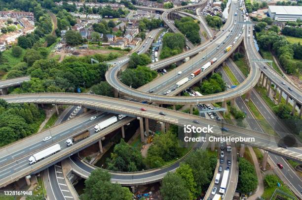 Spaghetti Junction M6 Motorway Birmingham England Uk Stock Photo - Download Image Now