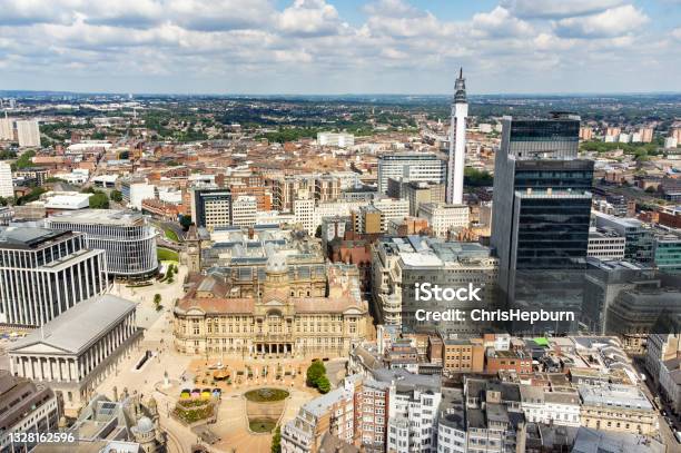 Birmingham Aerial Cityscape England Uk Stock Photo - Download Image Now - Birmingham - England, UK, Aerial View