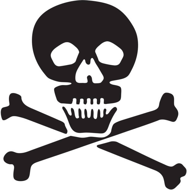 두개골과 십자가 뼈 - skull and crossbones toxic substance halloween human bone stock illustrations