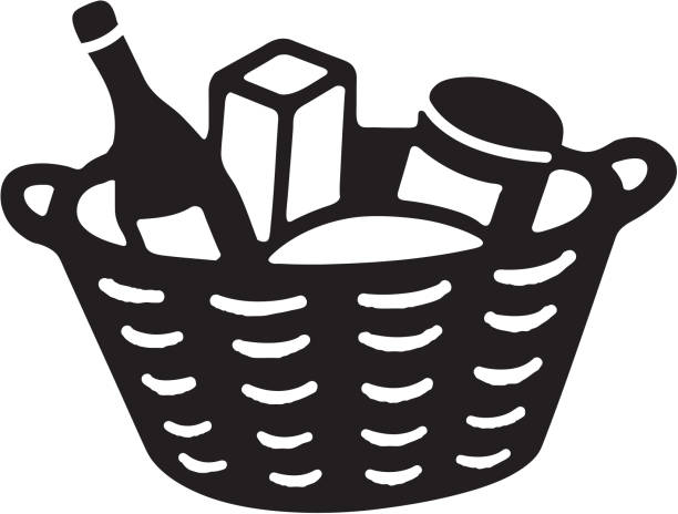 Basket of Food Basket of Food medium group of objects stock illustrations