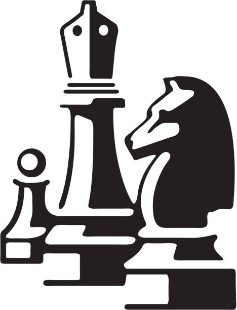 Chess Pieces Chess Pieces knight chess piece stock illustrations