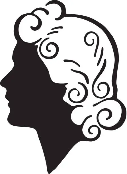 Vector illustration of Woman's Head Silhouette