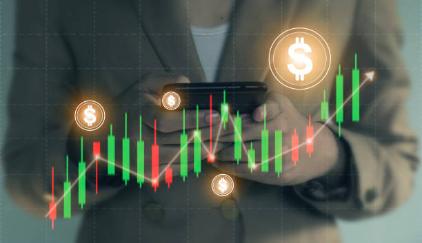 istock Business women working exchange at modern office.technical price graph and indicator, red and green candlestick chart and stock trading and bitcoin computer screen background. 1328165800