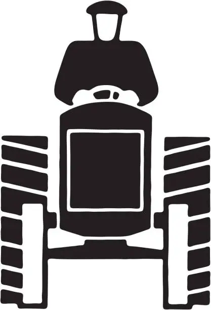 Vector illustration of Man on Tractor