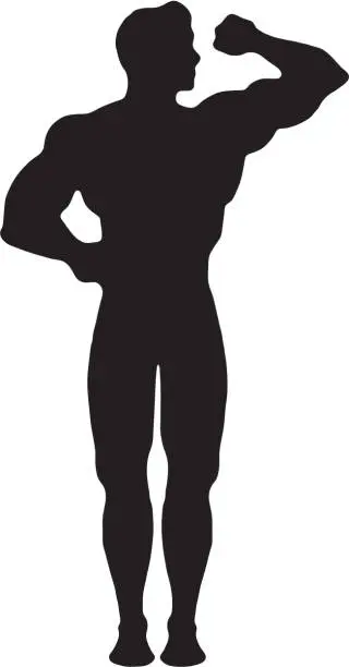 Vector illustration of Muscle Man Flexing