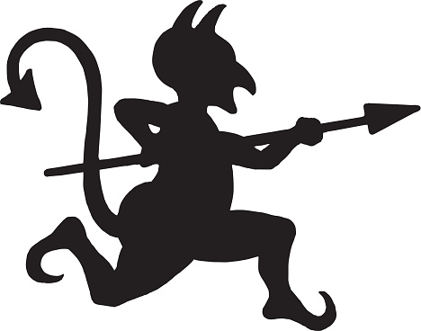Devil Silhouette With Spear