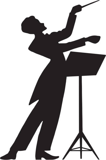 dirigent am stand - dirigent stock-grafiken, -clipart, -cartoons und -symbole