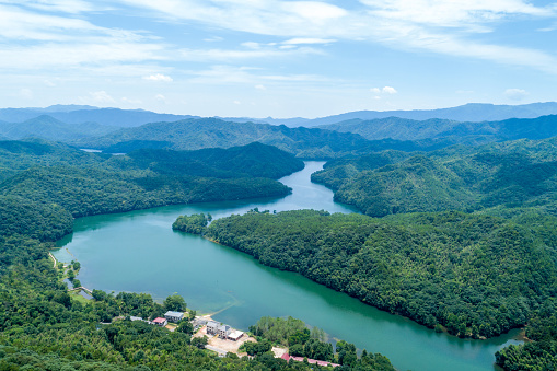 Mountains and reservoirs in Jiangxi, China