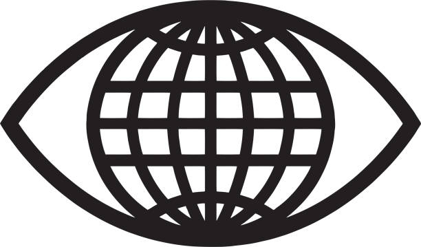 Eye Globe Icon Eye Globe Icon world-logos stock illustrations