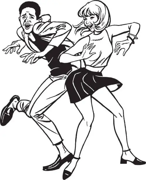 Vector illustration of Teens Dancing