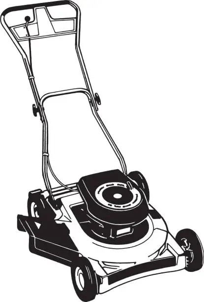 Vector illustration of Modern lawn mower