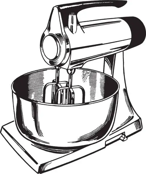 Vector illustration of Electric mixer with bowl