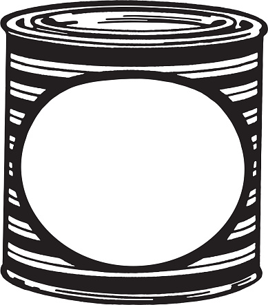 Illustration of food can with empty label