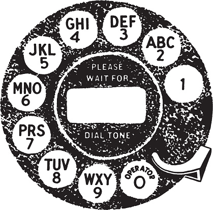 Illustration of old fashioned telephone dial