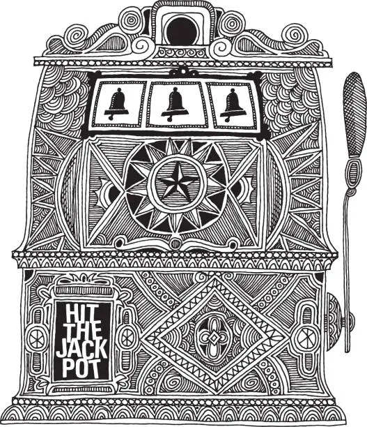 Vector illustration of Illustration of slot machine