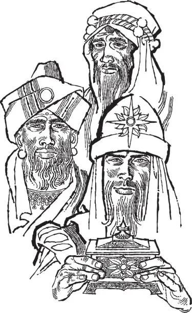 Vector illustration of Three Wise Men