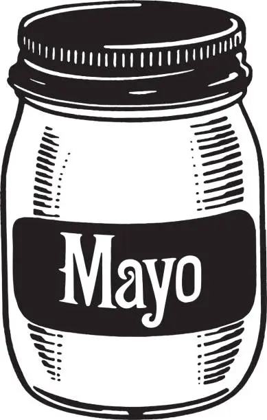 Vector illustration of Illustration of jar of mayonnaise