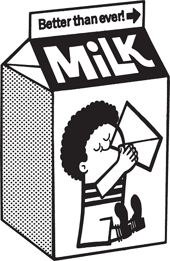 Illustration with milk carton